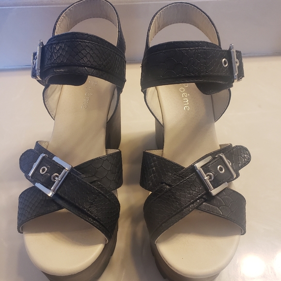 Poeme strap chunky platform heels size 38 - Picture 2 of 14